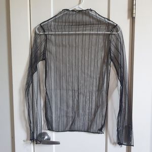 Mesh lace see through long sleeve top size xs small
